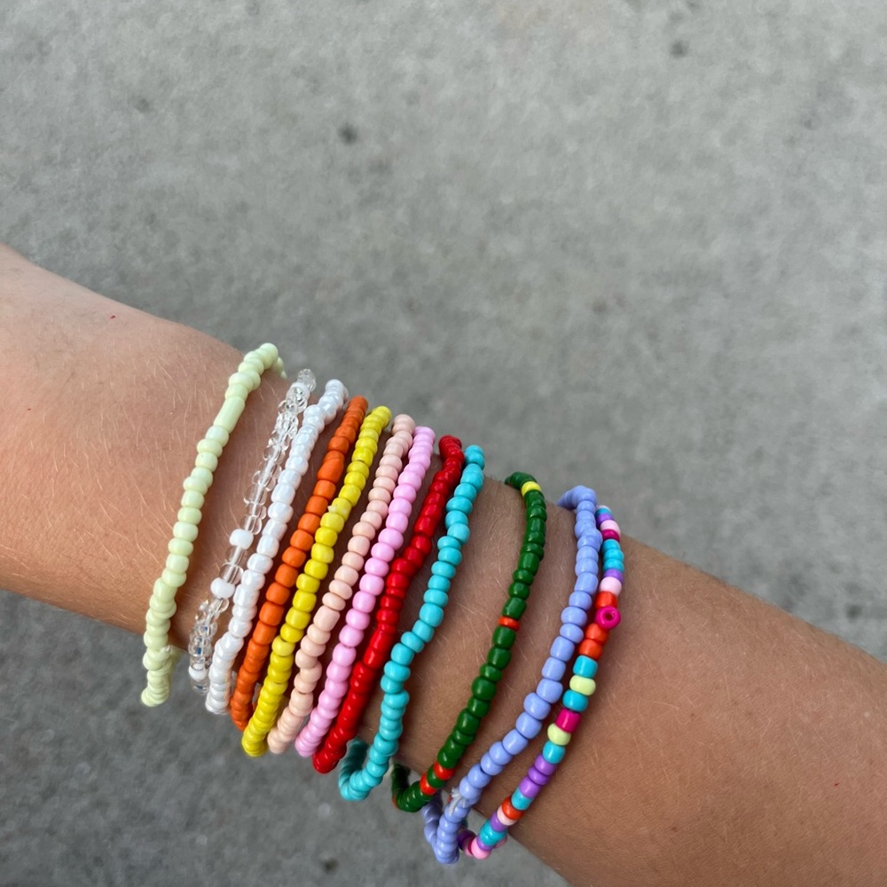 Small beaded stackable bracelets. These are stretchable. You get ALL of these!